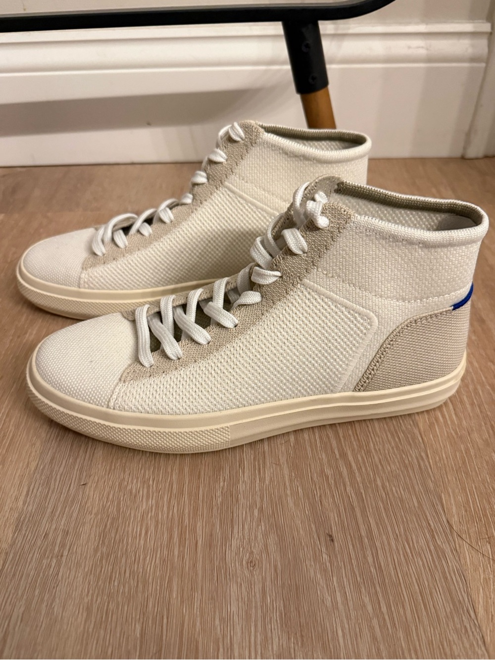 Rothy’s Casual High-Top Canvas Sneakers in Cream